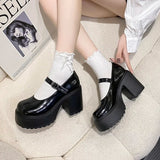 White Platform Pumps for Women Super High Heels Buckle Strap Mary Jane Shoes Woman Goth Thick Heeled Party Shoes