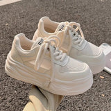 Spring, Summer And Autumn New Style Thick-Soled Casual White Shoes With High Comfort And All Kinds Of Muffin Women's Low Upper