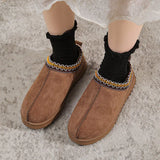 Breakj National Wind Fashion Snow Boots Women's Shoes Half-Dragging Cotton Shoes Autumn And Winter Indoors And