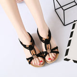 Breakj Sandals Women's 2025 Summer Flat Fish Mouth Beads Woven Sandals Roman Sandals Tourism Beach
