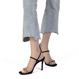 Sandals Women Rhinestone Sexy Thin High Heels Sandals Female 2024 New Summer Party Dress Shoes Ladies Black Pumps