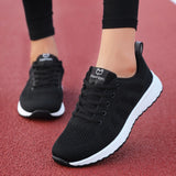 Casual Shoes Fashion Breathable Walking Mesh Lace Up Flat Shoes Sneakers Women 2020 Tenis Feminino Pink Black