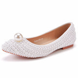 Breakj Cm Fine Tip Single Shoe Pointy Shoes Large Size Women's Shoes Pearl Wedding Shoes Wedding Shoes Dinner Women's