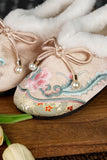Breakj Shoes Autumn And Winter New Style, Plush Soft Sole Embroidery Shallow Mouth And Velvet Mother Shoes Embroidered Shoes, Cloth Shoes