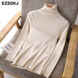 Knitted Women turtleneck Sweater Pullovers spring Autumn Basic Women high neck Sweaters Pullover Slim