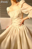 Summer Pure Color Elegant Mini Dress Woman Casual Long Sleeve Short Party Dress Beach Style Korea Fashion Dress Office
