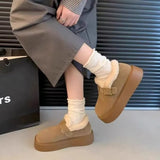 Breakj And Winter 2025 Bean Fashion Plus Thick Thick-Soled Cotton Shoes Hair Snow Boots Boken Shoes Lefu Shoes
