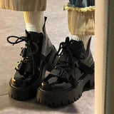 Breakj Version Of The Thick Background To Increase The High Martin Boots Women 2025 Spring And Autumn Locomotive Belt Buckle Hottie Short Boots Fashion