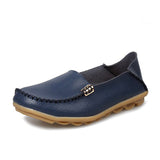 Flats Shoes Slip On Genuine Leather Loafers For Women's Moccasins Loafers Flats Ladies Shoes Plus Size Sapato