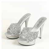 Breakj Word With Slippers Female New Summer Fashion 13CM15CM Versatile Sexy High Heels Fine