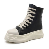 44 Chaussure Femme Women Sneakers Zipper Canvas leather Casual Shoes Mens 2022 Fashion Women Black Sneakers Ladies