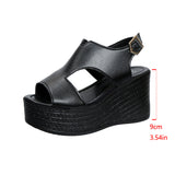 Breakj Sandals Women's Large Code 2025 Summer New Sloped Sandals High Heel Waterproof Table Buckle Women's