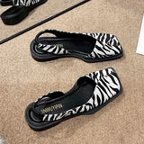 New Summer Square Toe Pleated Elastic Sandals Fashion Women's Slippers Women's Digging Toe Sandals Women's Designer