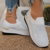 Breakj Women's Shoes 2025 New Round Head Slope And Fashion Hot Diamond Sports Leisure Pedal Women's