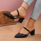 Breakj Sandals 2025 Summer New Temperament Niche Tip Mid-Bag Small High Heel One-Shoe Two Women's