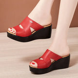 Heel Sandals Slippers Women 2023 Summer New Style Wear Muffin Thick-Soled Slippers Waterproof Platform Fitting Room