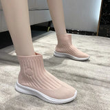 Women Sneakers Vulcanized Shoes Sock Sneakers Women flats Slip On Flat Shoes Women Plus Size Loafers Walking female