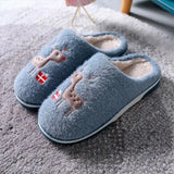 Cute Deer Slippers Candy Color Plush Shoes Women Winter 2021 Indoor Home Keep Warm Female Couple Slippers