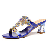 New High-Heeled Diamond Sandals Female Online Celebrities Sexy Fashion With Thick Heels Set With Diamond Sandals For Women To