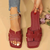 43 Flat-Bottomed Cool Slippers 2025 New Casual Wear Simple Fashion Round-Headed Beach