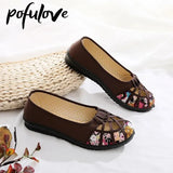 Women Flat Shoes Casual Hollow Mesh Cloth Loafers Slip on Summer Spring Mother Sandals Breathable Zapatos Mujer