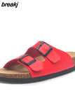 2023 New Summer Beach Cork Slippers Casual Double Buckle Non-slip Clogs Slides Women Slip on Flip Flop