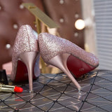 Breakj Spring Leek Women's High Heels Sexy Water Drill Design Small Pointed Wedding Shoes Bridesmaid