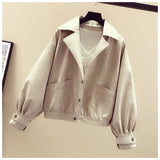 Spring Women White Black Yellow Turndown Collar Single Breasted Biker Jacket Faux Leather Vintage Short Motor