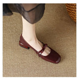 Retro Low Heel Thick Heel Bow Mary Jane Shoes Female Autumn 2024 New Patent Leather Shallow Mouth College Wind Single