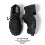 Breakj Shoes Men Summer Big Head Business Dress Groom Wedding Shoes Hong Kong Wind Students Low Help Martin Boots