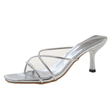 Breakj Wind High Heels With Sandals Women's Shoes 2025 New Two Slippers Women's Summer Wear Roman