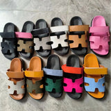 Breakj Summer New Thick Bottom Cool Slippers Large-Size Magic Sticker Outside Wearing Casual Women's