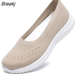Hot Sale Women's Flat Shoes Summer Mesh Breathable Casual Flats Sneakers Ladies Knitting Shallow Comfort Walking