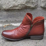 Breakj Boots Autumn And Winter New Round Head Thick And Double-Side Zipper Short Boots Women's Shoes Martin Boots Large Size