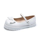 Shoes Women 2021 Lolita shoes bow red white Autumn Singles Japanese Cute Round Head Soft Girl Loli Shoes Mary Jane