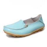 Women Shoes Woman Flats Genuine Leather Round toe Slip on Loafers Ladies Flat Shoes Skid proof Spring/Autumn