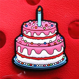 PVC Croc Shoe Charms Red Heart Cake Van Ice Cream Cart Slippers Decorations Accessories for Jibz Kids Party Gifts