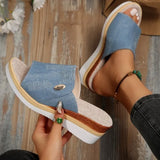 Breakj Spring / Summer 24 New Slope With Slippers Female Thick Bottom With Beach Fish Mouth A Word Slipper