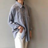 Minimalist Loose White Shirts for Women Turn-down Collar Solid Female Shirts Tops 2020 Spring Summer