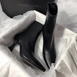 Breakj New High-Hees Temperament Thin Boots Fine And Simple Elastic Boots Korean Version Of The Short Boots