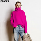 Soft oversized Cashmere Sweaters Women 2021 puff sleeve Winter sweater Pullovers Loose Female Warm Basic sweater