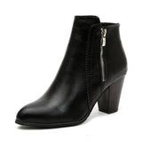 Breakj Boots Girl Wish Autumn And Winter Retro Wiping Coarse And High Heel Side Zipper Large Size Martin