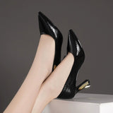 Breakj Fine Heeled And Shallow-Mouth Single-Shoe Women's 2025 New Large-Size Temperament High-Heeled Shoes Professional Four-Season Women's