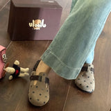 Breakj Bottom Boken Shoes Baotou Half Slippers Female Summer Outside Wear 2024 New Ugly Cute Female Shoes Boken Single Shoes