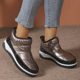 Breakj Short-Bodied Snow Boots Women's Large-Size Winter New Canvas Plus Velvet Thicken Large Size Women's Boots Cotton