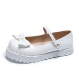 Shoes Women 2021 Lolita shoes bow red white Autumn Singles Japanese Cute Round Head Soft Girl Loli Shoes Mary Jane