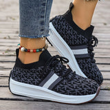 Breakj New Large-Size Women's Thick-Bottomed Flying Sneakers Comfortable Breathable Running Sneakers