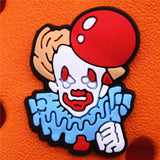 Shoe Buckle Charms PVC Scary Clown Skeleton Chainsaw Luminous Shoes Decorations fit Christmas Cosplay Party Kids
