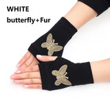 New Fashion Gloves with Artificial Stones Black Half-finger