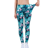 Fashion Women Leggings Beautiful Leaf Floral Printing High Waist Jeggings Stretch Pant Sexy Hot Sale Clothing